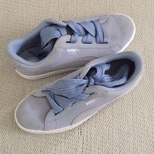 Light blue puma sneakers
